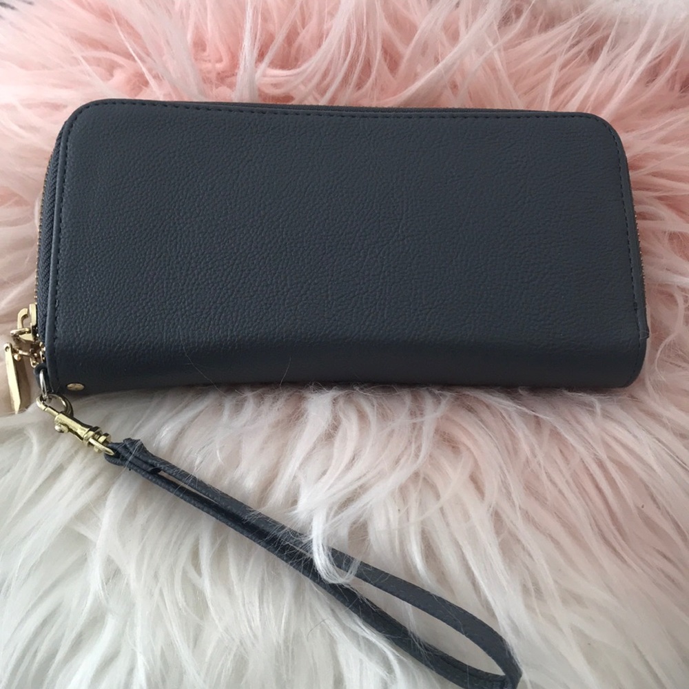 Plain Grey Wristlet